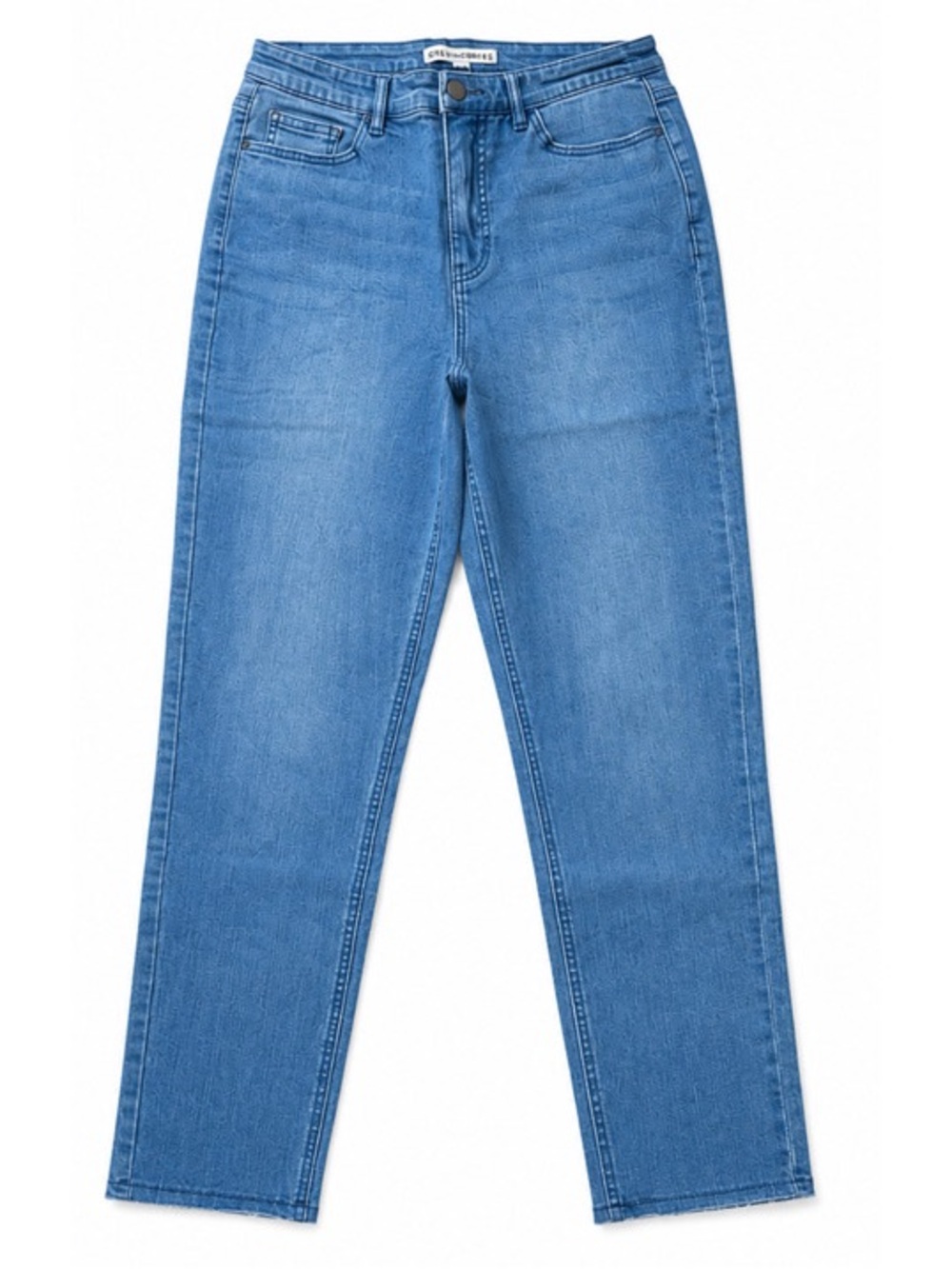 Girl With Curves Women’s Light Wash Straight Leg Raw Hem Stretch Jeans Size 6T T